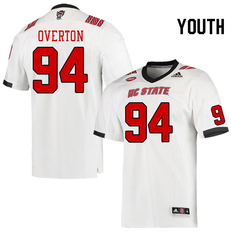 Youth #94 Cole Overton North Carolina State Wolfpacks College Football Jerseys Stitched-White - Click Image to Close